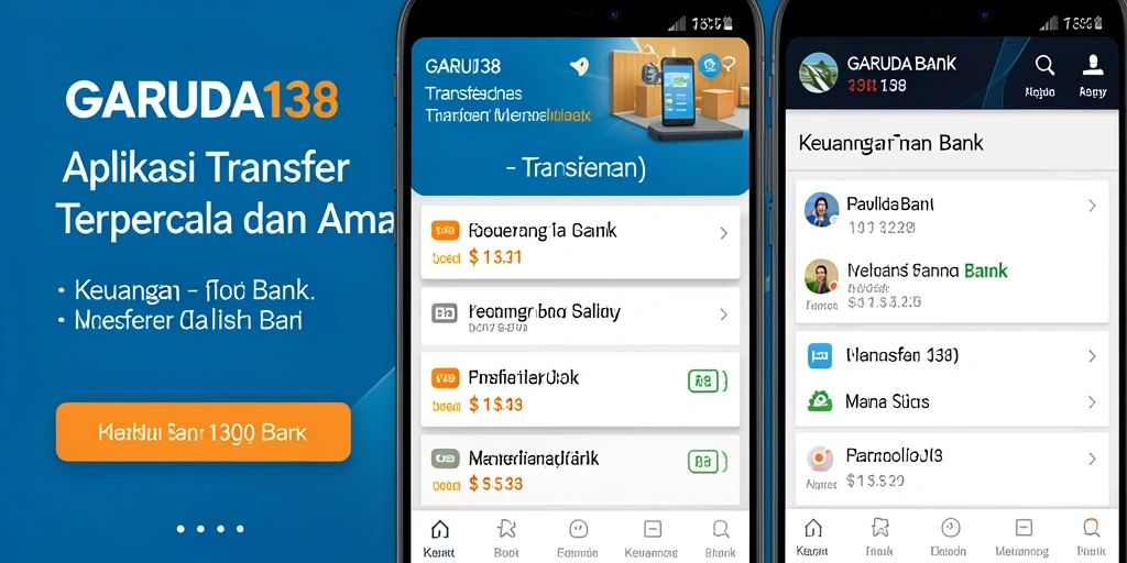Tampilan antarmuka aplikasi GARUDA138 untuk transfer bank yang mudah digunakan.