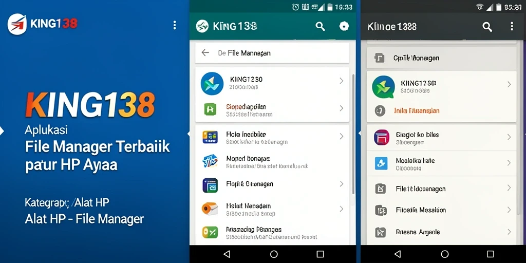 Screenshot utama KING138 menampilkan antarmuka aplikasi File Manager yang bersih dan efisien.
