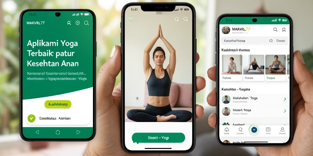 Tampilan antarmuka aplikasi MARVRL77 yang menawan untuk latihan Yoga.