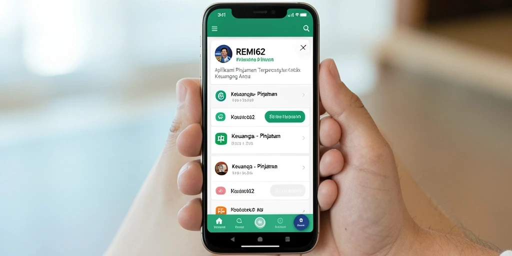 Tampilan antarmuka aplikasi REMI62 yang ramah pengguna.