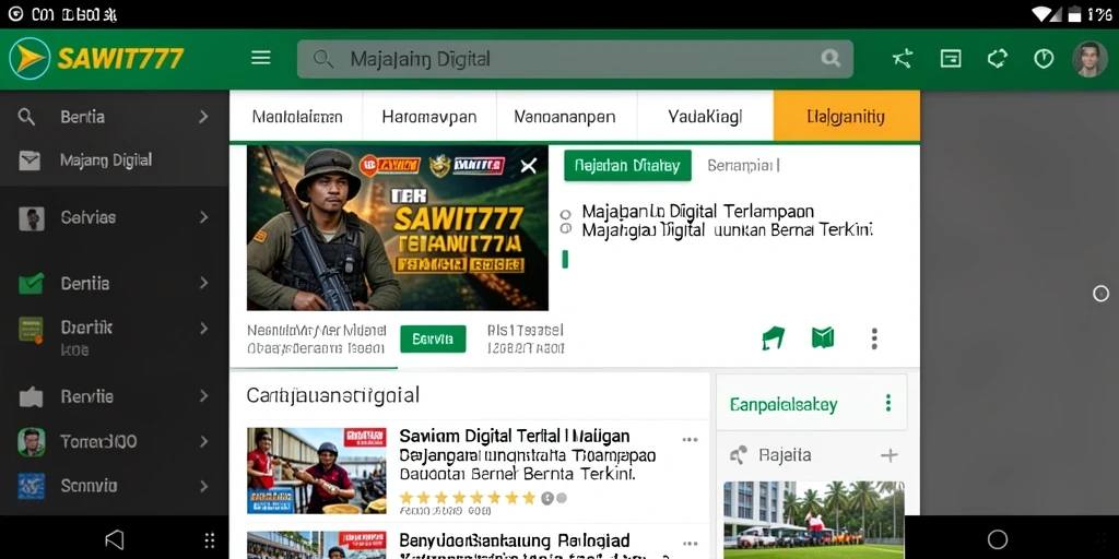 Antarmuka aplikasi SAWIT777 yang modern dan user-friendly.