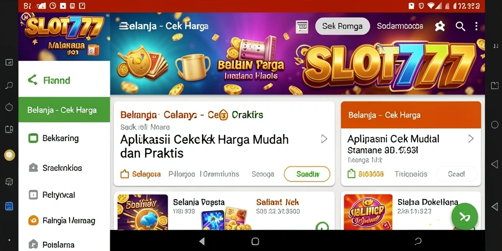 Antarmuka SLOT777 menampilkan fitur Cek Harga yang intuitif.