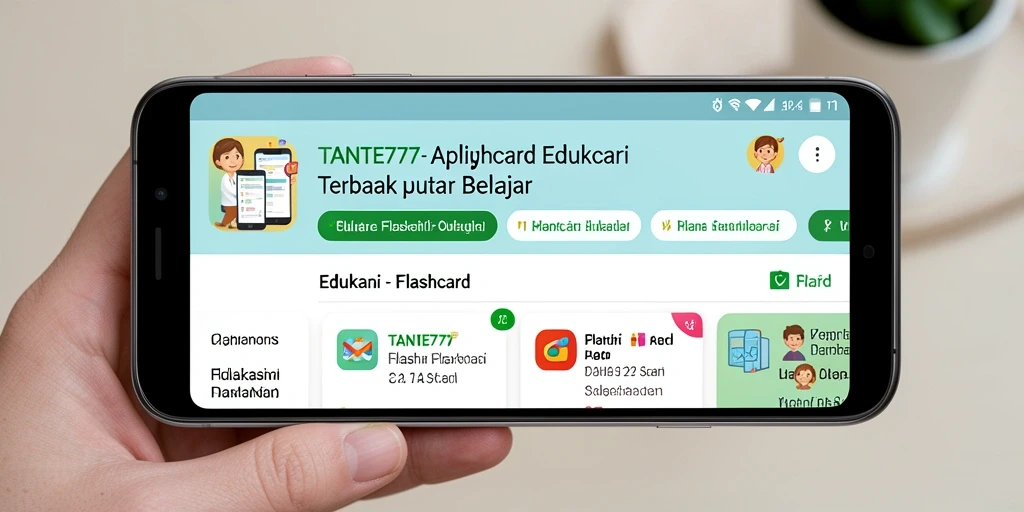 Antarmuka TANTE777 yang interaktif dan mudah digunakan untuk belajar Flashcard.