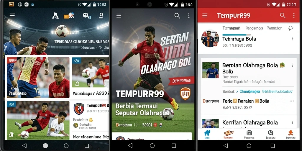 Antarmuka TEMPUR99 yang informatif tentang Olahraga Bola.