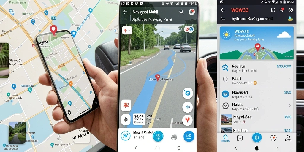 Antarmuka WOW33 yang intuitif untuk navigasi mobil.